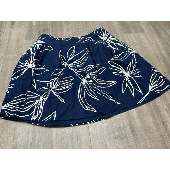 RSVP by Talbots Women's Blue Silver Floral Pleated Zip A-line Skirt Size 22WP - Picture 5 of 13